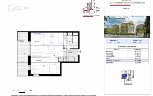 Magnifique appartement Type 3 – Annecy
